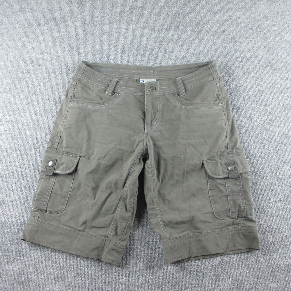 Kuhl Cargo Shorts Womens 6 Gray Twill Hiking Pockets Outdoor Travel Stretch